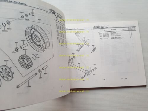 Kawasaki GTR 1000 1989-90 catalogo ricambi copia da microfiche originale