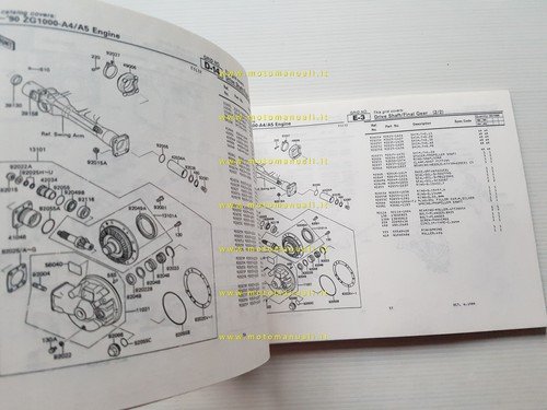 Kawasaki GTR 1000 1989-90 catalogo ricambi copia da microfiche originale