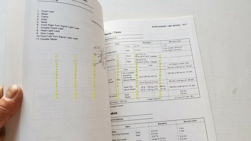 Kawasaki GTR 1000 Concours 1986-94 manuale officina originale workshop manual