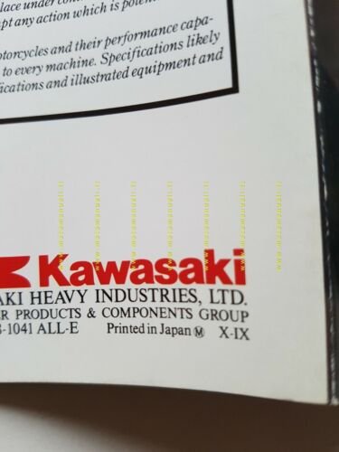 Kawasaki GTR 1000 depliant originale TESTO INGLESE