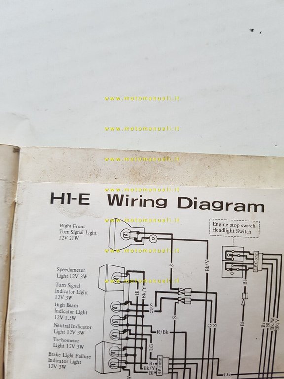 Kawasaki H1-E 500 1973 manuale uso manutenzione INGLESE originale owner's …