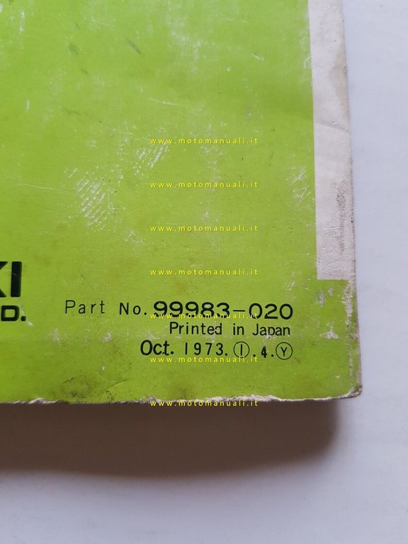 Kawasaki H1-E 500 1973 manuale uso manutenzione INGLESE originale owner's …