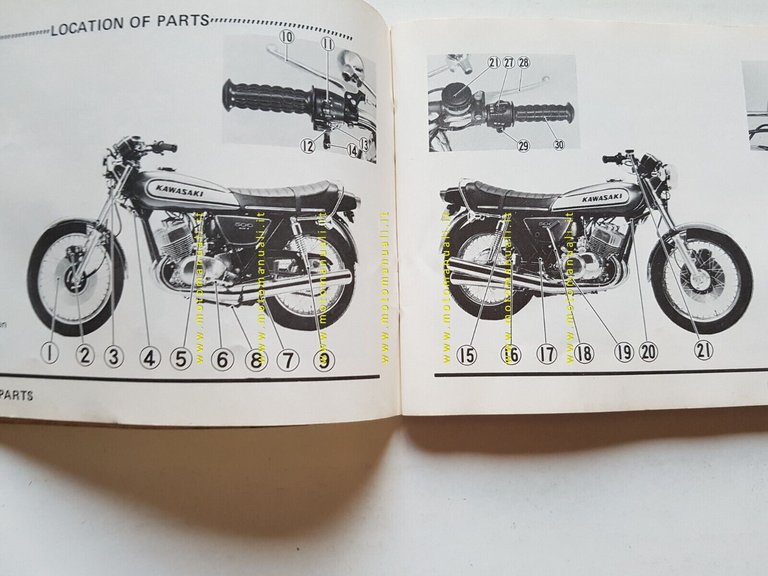 Kawasaki H1-E 500 1973 manuale uso manutenzione INGLESE originale owner's …
