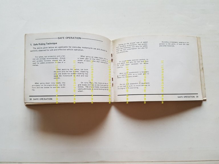 Kawasaki H1-E 500 1973 manuale uso manutenzione INGLESE originale owner's …