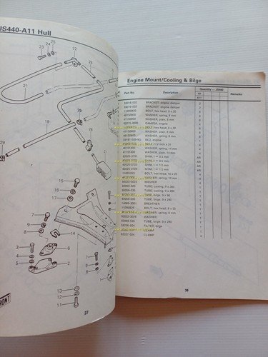 Kawasaki JetSky Watercraft JS440 A11 1987 moto acqua catalogo ricambi …