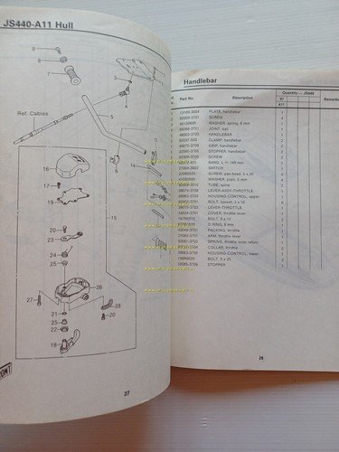Kawasaki JetSky Watercraft JS440 A11 1987 moto acqua catalogo ricambi …
