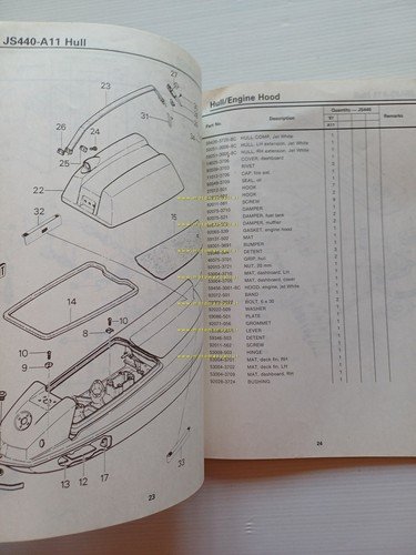 Kawasaki JetSky Watercraft JS440 A11 1987 moto acqua catalogo ricambi …