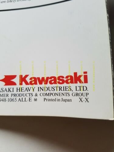 Kawasaki KDX 125 SR 1991 depliant originale TESTO INGLESE