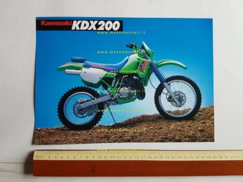 Kawasaki KDX 200 1991 depliant originale moto TESTO INGLESE