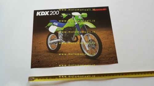 Kawasaki KDX 200 Enduro 1986 depliant originale INGLESE moto brochure