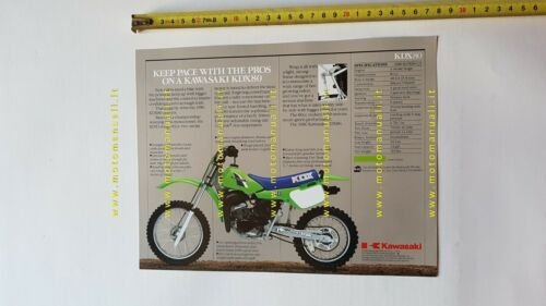 Kawasaki KDX 80 1985 depliant Inglese MOTO ORIGINALE brochure English …