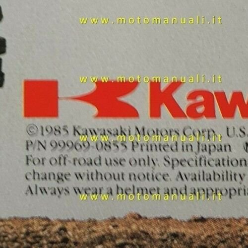 Kawasaki KDX 80 1985 depliant Inglese MOTO ORIGINALE brochure English …