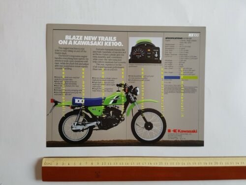 Kawasaki KE 100 depliant INGLESE originale moto ENGLISH