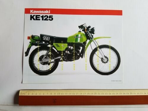 Kawasaki KE 125 depliant originale moto TESTO INGLESE