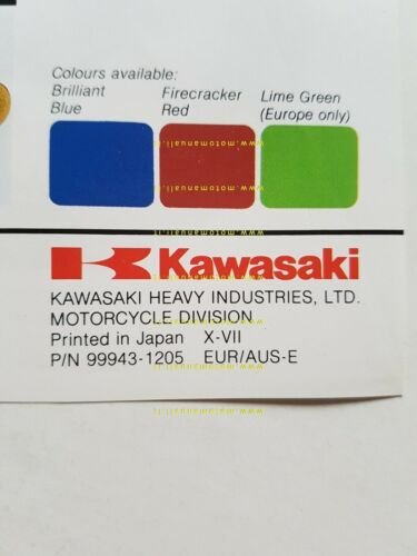 Kawasaki KE 125 depliant originale moto TESTO INGLESE