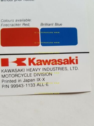 Kawasaki KE 175 D depliant originale moto TESTO INGLESE