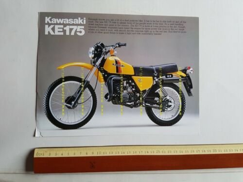 Kawasaki KE 175 depliant originale moto TESTO INGLESE