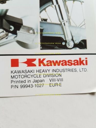 Kawasaki KH 100 EL depliant originale moto TESTO INGLESE