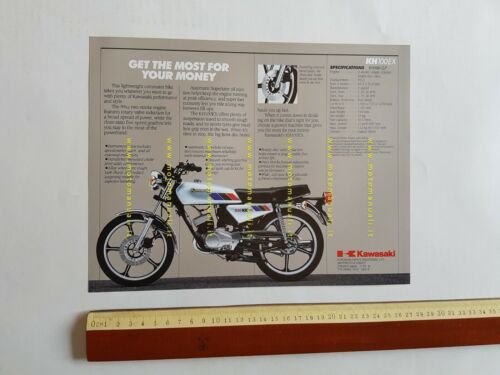 Kawasaki KH 100 EX depliant INGLESE originale moto ENGLISH