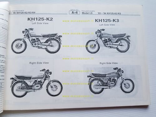 Kawasaki KH 125 K2-3-4 1983-85 catalogo ricambi copia da microfiche …