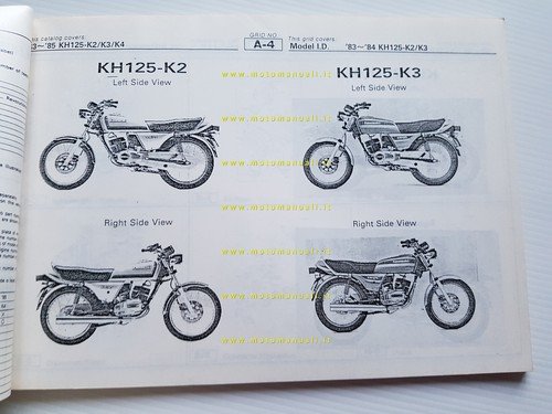 Kawasaki KH 125 K2-3-4 1983-85 catalogo ricambi copia da microfiche …