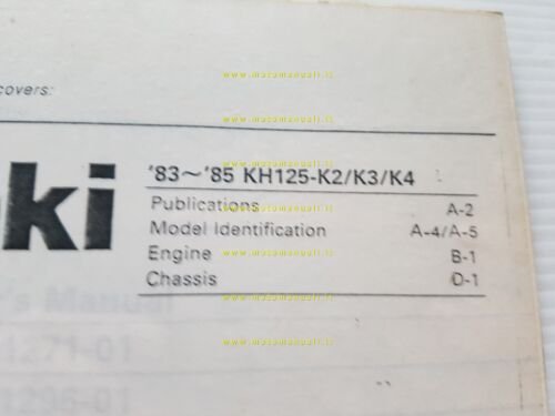 Kawasaki KH 125 K2-3-4 1983-85 catalogo ricambi copia da microfiche …