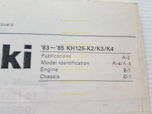 Kawasaki KH 125 K2-3-4 1983-85 catalogo ricambi copia da microfiche …