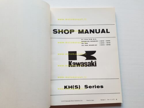 Kawasaki KH 400 - 250- S1 1972-76 manuale officina riparazione …