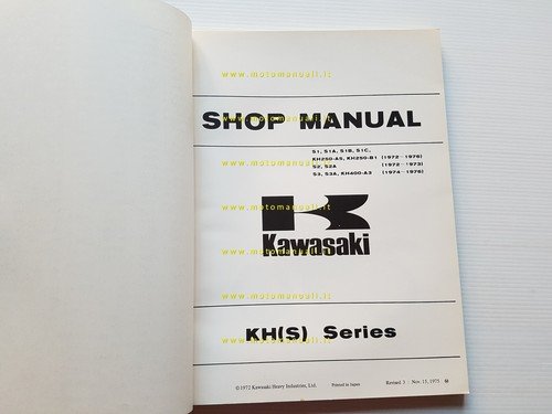 Kawasaki KH 400 - 250- S1 1972-76 manuale officina riparazione …