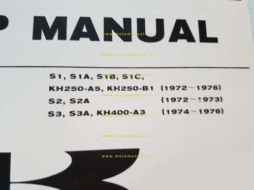 Kawasaki KH 400 - 250- S1 1972-76 manuale officina riparazione …