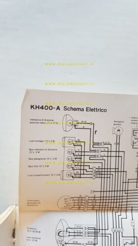 Kawasaki KH 400-A 1977 manuale uso manutenzione libretto italiano originale