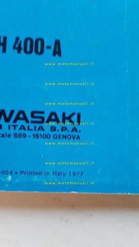 Kawasaki KH 400-A 1977 manuale uso manutenzione libretto italiano originale