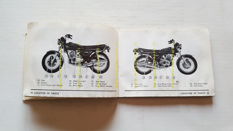 Kawasaki KH 400 A4 1976 manuale uso manutenzione libretto originale …