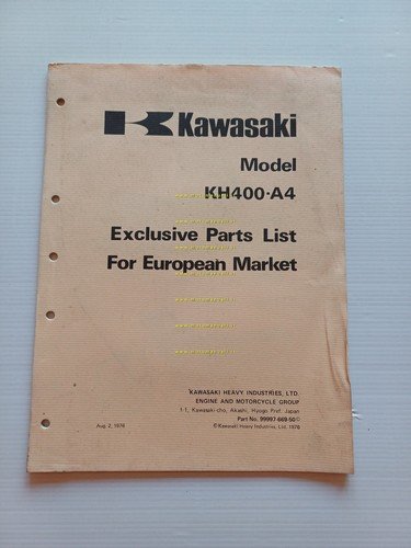 Kawasaki KH 400 A4 1976 varianti catalogo ricambi per Europa …