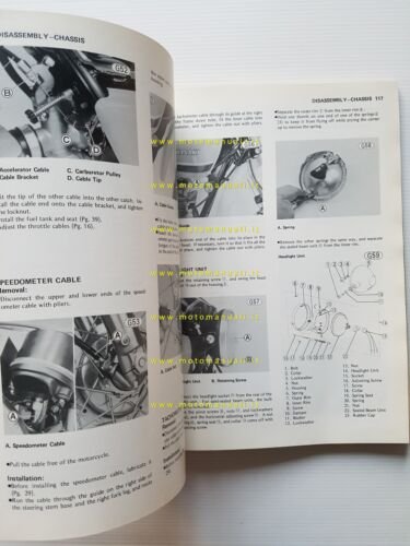 Kawasaki KL 250 1977 manuale officina INGLESE originale shop manual