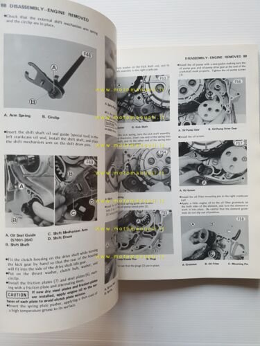 Kawasaki KL 250 1977 manuale officina INGLESE originale shop manual