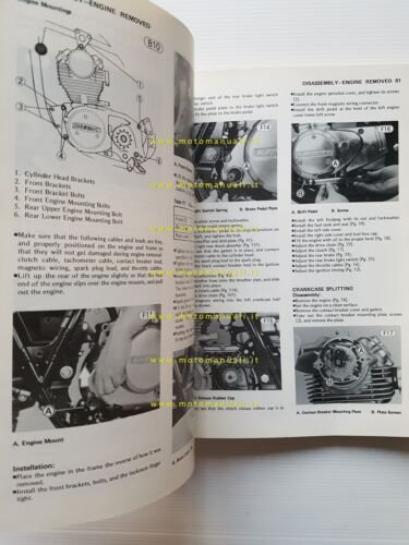 Kawasaki KL 250 1977 manuale officina INGLESE originale shop manual