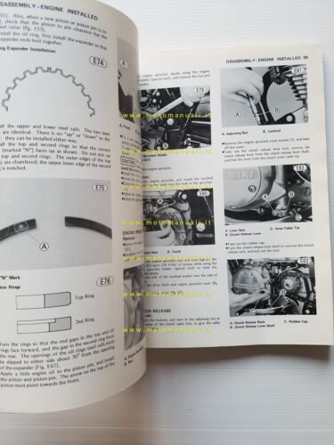 Kawasaki KL 250 1977 manuale officina INGLESE originale shop manual