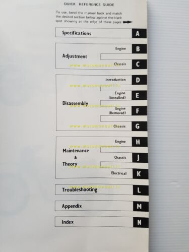 Kawasaki KL 250 1977 manuale officina INGLESE originale shop manual