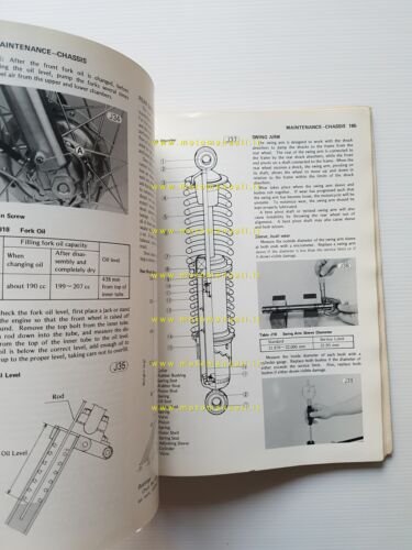 Kawasaki KL 250 1977 manuale officina INGLESE originale shop manual