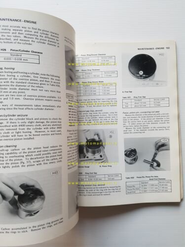 Kawasaki KL 250 1977 manuale officina INGLESE originale shop manual