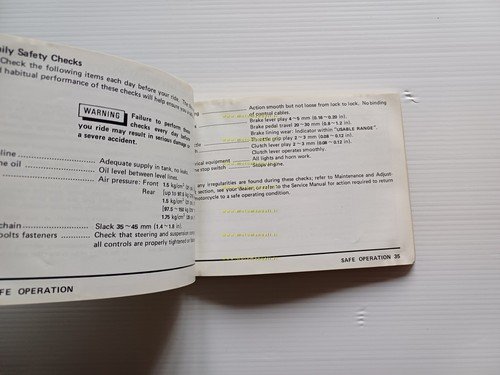 Kawasaki KL 250 1978 manuale uso manutenzione libretto inglese originale