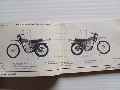 Kawasaki KL 250 1978 manuale uso manutenzione libretto inglese originale