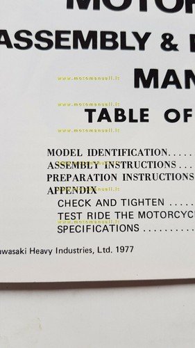 Kawasaki KL 250-A1 1977 manuale assemblaggio officina originale no riparazione