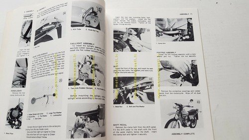 Kawasaki KL 250-A1 1977 manuale assemblaggio officina originale no riparazione