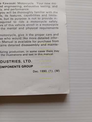 Kawasaki KLE 500 1990-91 manuale uso manutenzione libretto inglese originale