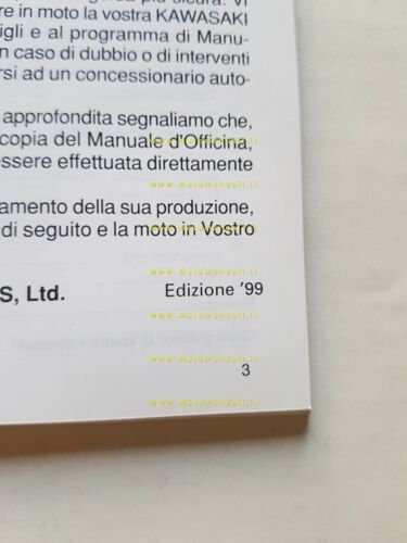 Kawasaki KLE 500 1999 manuale uso manutenzione originale italiano