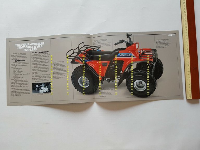 Kawasaki KLF 185 QUAD depliant INGLESE originale ENGLISH