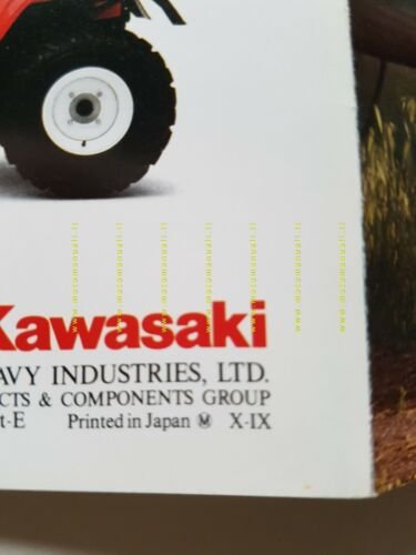 Kawasaki KLF 220-300-300 4x4 QUAD depliant originale TESTO INGLESE