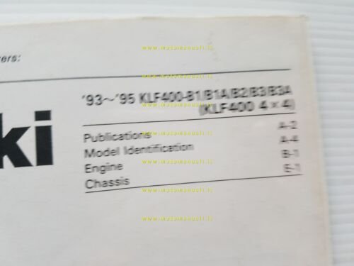 Kawasaki KLF 4X4 QUAD 1993-95 catalogo ricambi copia da microfiche …